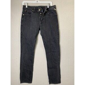 Jack & Jones Jeans Mens 32x34 Black Tim Buttonfly Workwear Preppy